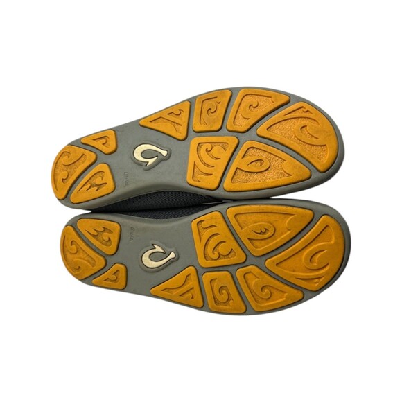 OluKai Slip On Shoes Men\'s Size 10 Nohea Mesh Grey Orange Coastal